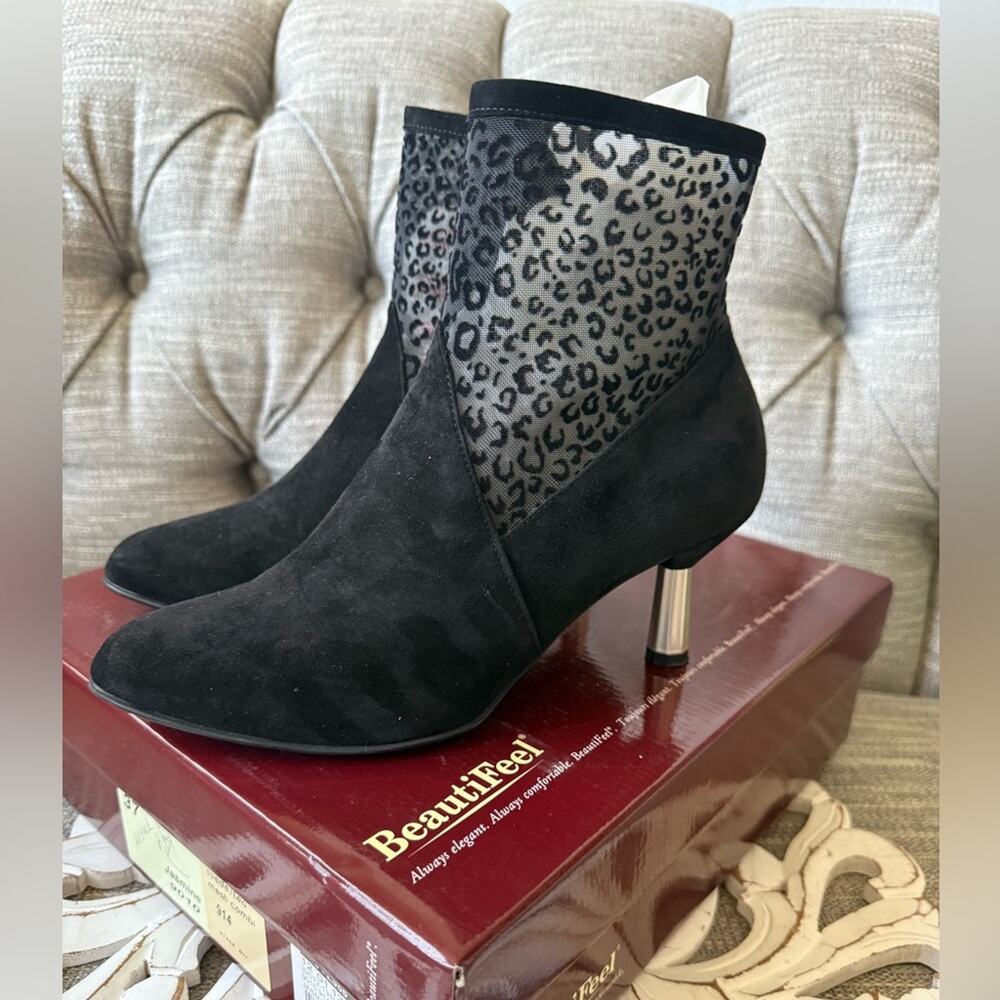 Beautifeel Black Ankle Boots Heels Women’s 37 6.5
